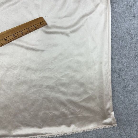 VTG Vanity Fair Slip Dress Womens M Beige Nightgown Sleeveless Lace Made in USA* - Picture 8 of 14